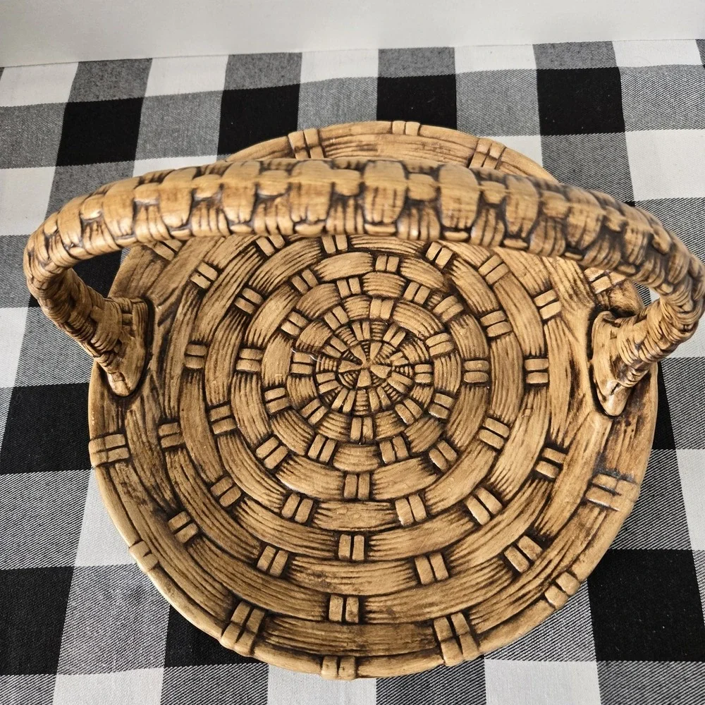 Ceramic Weave Textured Basket Spring‎ Easter Decor 12